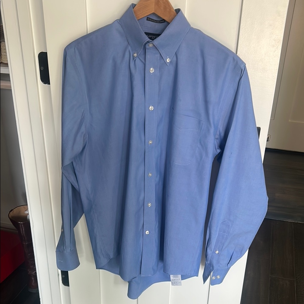 Lands' End Blue Dress Shirt Classic Tailored Fit